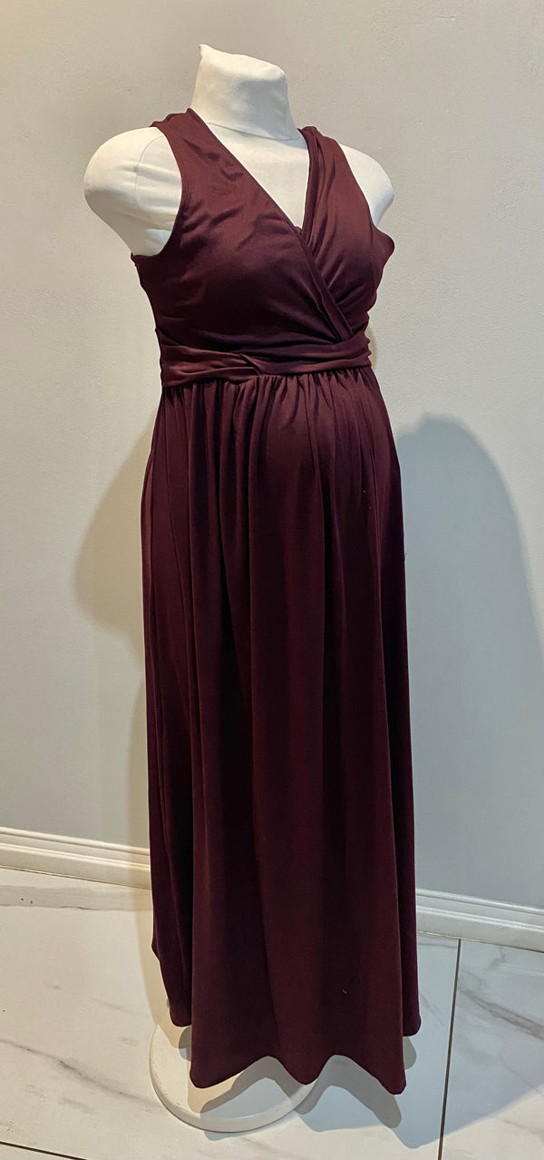 MaxiMum Maternity Dress - Deep Maroon