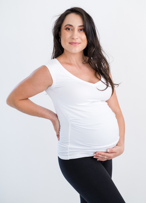 Essentials Maternity Vest - White - Lonzi&Bean Maternity