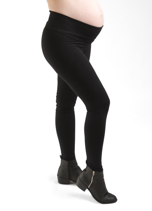 Pregnancy Leggings - Over-Under Belly – Black