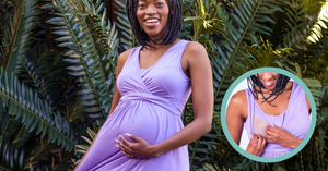 Lilac purple maternity nursing maxi dress