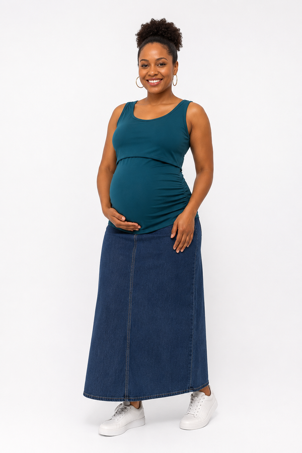 Maternity and breastfeeding vest - Teal