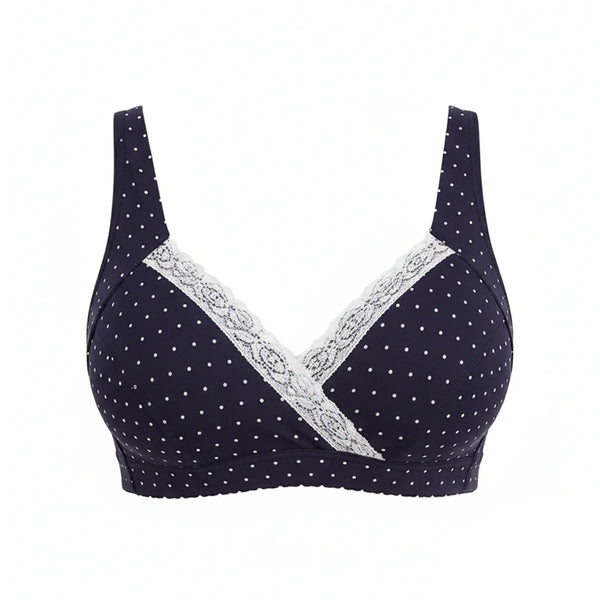 Amanda Nursing Bra - Navy Polka Dot