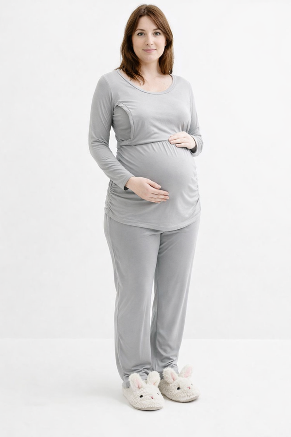 ComfiMum Maternity and Nursing Pajamas - Steel