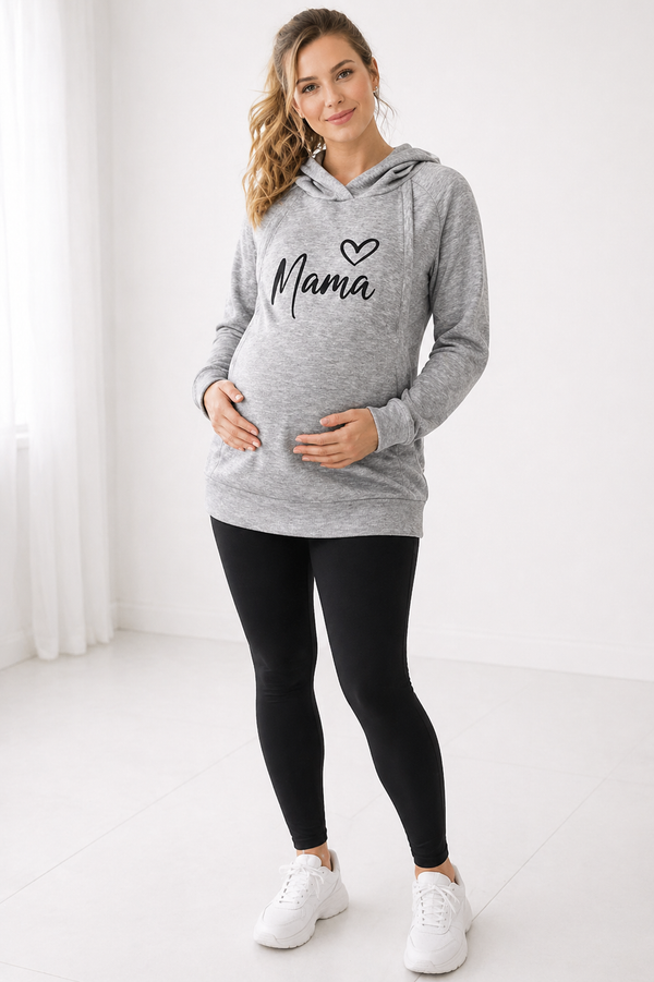 ComfiMum Maternity and Breastfeeding Hoodie - Grey Mama