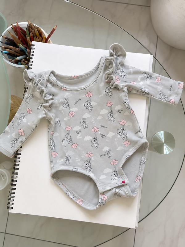 Maternity and breastfeeding summer pajamas - Grey Teddy