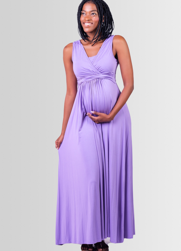 MaxiMum Maternity Breastfeeding Dress - Lilac - Lonzi&Bean Maternity