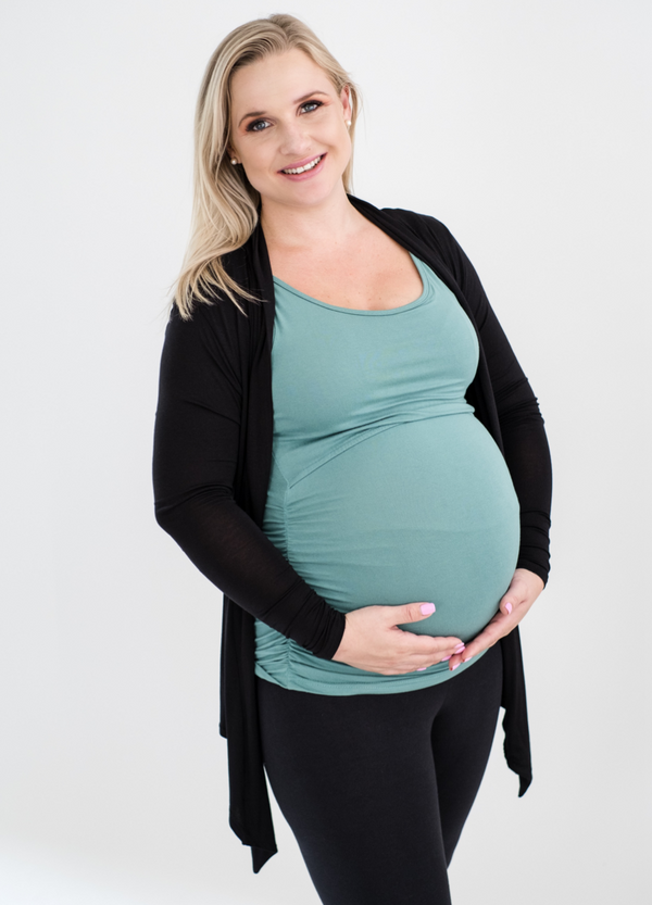 Multi-Way Maternity Cardigan Cashmere Feel - Black - Lonzi&Bean Maternity