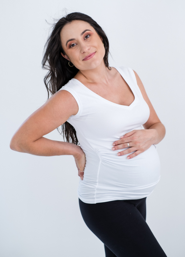 Essentials Maternity Vest - White - Lonzi&Bean Maternity